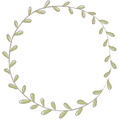 Sticker - Leafy doodle frame design element