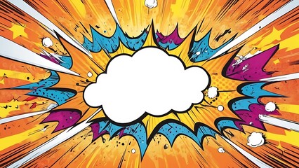Comic book style background artwork with exploding pop speech bubbles