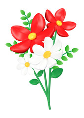 Poster - Flower bouquet png 3D sticker, colorful botanical illustration on transparent background