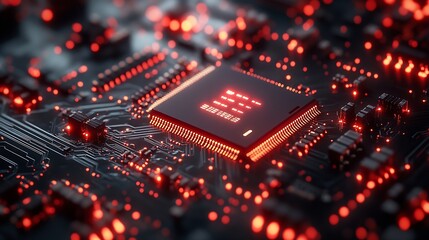 Aufkleber - Concept of Technology AI Artificial intelligence AI chip IC on board PCB board CPU : Generative AI
