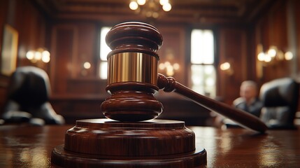 Aufkleber - Judge gavel with Justice lawyers having team Concepts of Law and Legal services : Generative AI