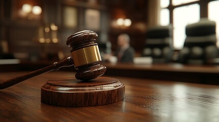 Aufkleber - judge on wooden table And experienced lawyers meet with clients and give advice behind the scenes legal services legal consulting concept : Generative AI