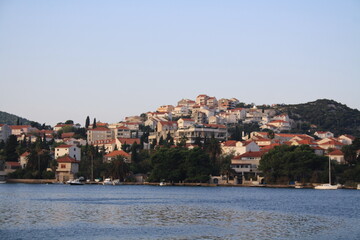 Small white houses and coastline in Dubrovnik, Croatia