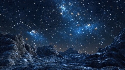 Aufkleber - Great image of a starry night sky in 3D cartoon rendering