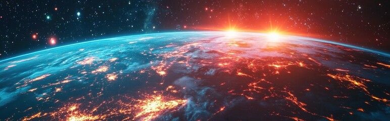 Aufkleber - Spacecraft Orbiting Earth 3D Cartoon Rendering 3D Illustration
