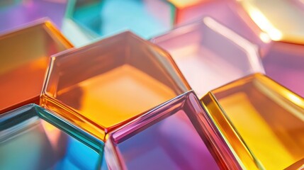 Canvas Print - Hexagonal glass shape