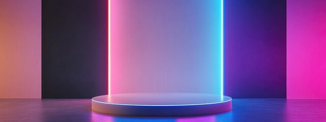 Poster - Abstract white background texture design featuring an empty space platform for 3D podium product displays