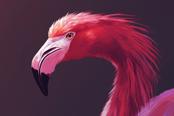 Wall Mural - Pink Flamingo Portrait