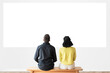 © Rawpixel.com - Couple with png projector transparent wall rear view