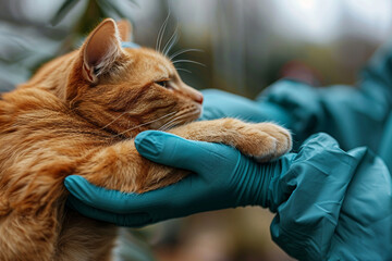 Wall Mural - Photo of cat in veterinary clinic generative ai