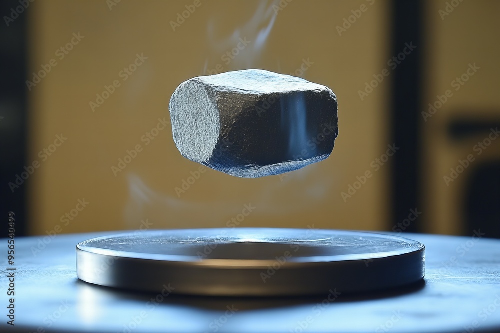 Levitating graphite above a magnet showcasing the famous scientific ...