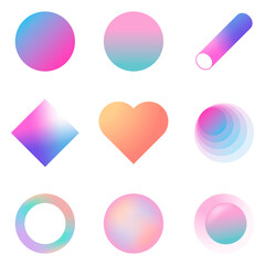 Sticker - Colorful gradient elements collection transparent png