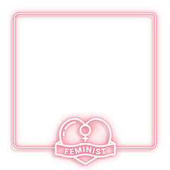 Canvas Print - Feminine neon frame design resource transparent png