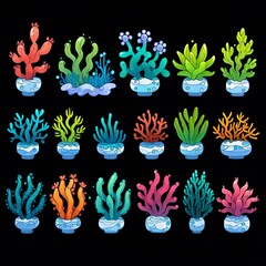 Poster - Colorful Seaweed Illustration