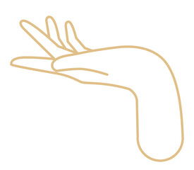 Sticker - Png mystic palm hand linear drawing transparent