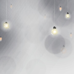 Poster - Png glowing string lights and hanging light bulbs with transparent background