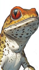 Wall Mural - Close-up Portrait of a Spotted Frog