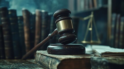 Aufkleber - Judge gavel with Justice lawyers having team Concepts of Law and Legal services : Generative AI
