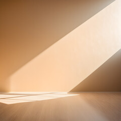 Poster - sunlight and shadow on wall in empty room, interior design concept