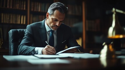 Aufkleber - Lawyer Business Lawyer working on Legal matters at the office : Generative AI