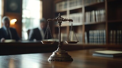 Aufkleber - judge on wooden table And experienced lawyers meet with clients and give advice behind the scenes legal services legal consulting concept : Generative AI