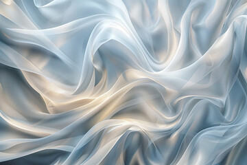 Wall Mural - Elegant abstract waves in soft pastel colors blending seamlessly into a soothing visual design.