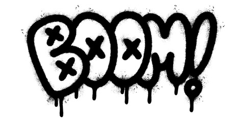 Wall Mural - Spray Painted Graffiti Boom Word Sprayed isolated with a white background. Sprayed graffiti font boom.