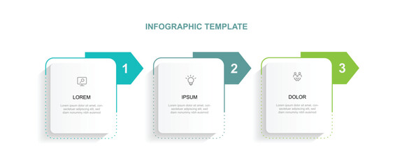 Wall Mural - Design template infographic vector element with 3 step process or option suitable for business information and web presentation