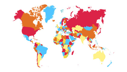  World map. Modern color vector map. Silhouette map
