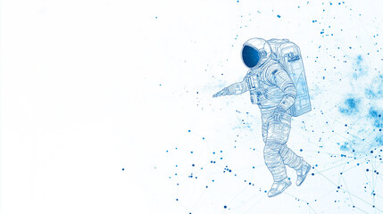 cosmonaut and galaxy for poster, banner or background. Abstract drawings of the future, science fiction and astronomy