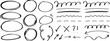 © thebeststocker - Marker lines isolated on transparent background. Set of different doodle, underline, arrows. Hand drawn marker stripes. Scrawl texture underline effect. Vector EPS 10