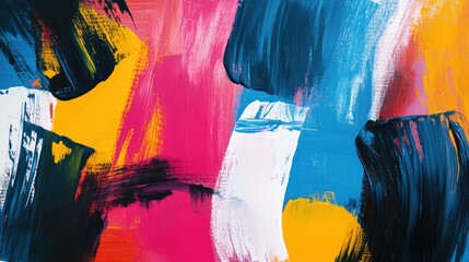 Poster - Abstract Canvas Painting with Vibrant Colors