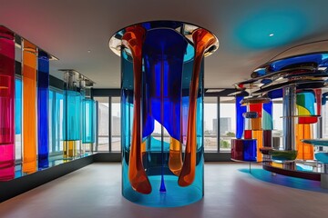 Futuristic Vibrant Abstract Glass Architecture Design