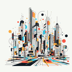 Wall Mural - city-transport-vector