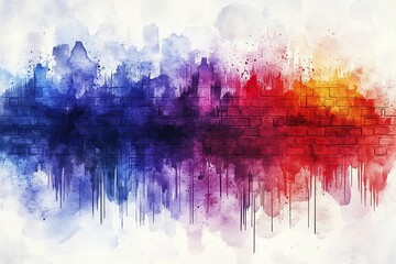 Poster - Vibrant Watercolor Abstract with Grunge Texture