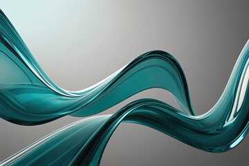 Wall Mural - Modern Abstract Wavy Glass Shapes Background Design for Creative Projects