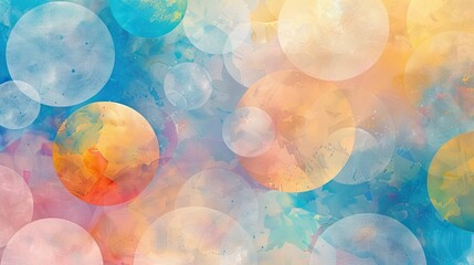 Wall Mural - Abstract Watercolor Circles