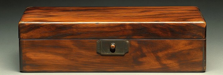 Canvas Print - Elegant Wooden Box with Locking Mechanism