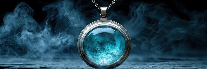 Mystical Necklace Pendant with Turquoise Glow