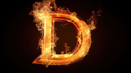 Wall Mural - Fiery Letter D