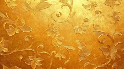 Wall Mural - Elegant Floral Gold Texture