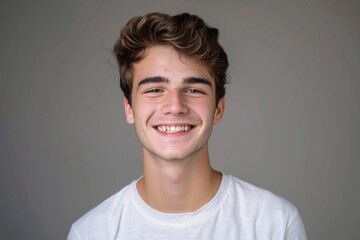 Handsome smiling young man studio portrait