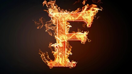 Wall Mural - Fiery Letter F