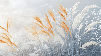 Wall Mural - Miscanthus sinensis wallpaper background in autumn