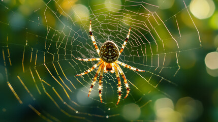 A spider weaves its intricate web, a masterpiece of natural engineering. 