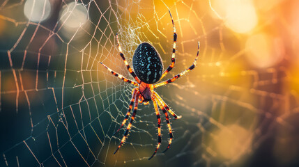 A spider weaves its intricate web, a masterpiece of natural engineering. 