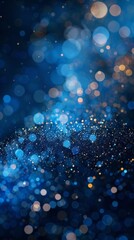 Wall Mural - abstract background with blue and orange bokeh lights create a dreamy atmosphere, centered at the bo