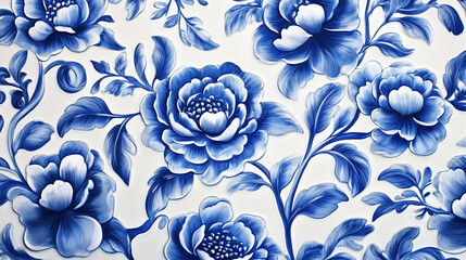 Wall Mural - Blue flowers wallpaper background