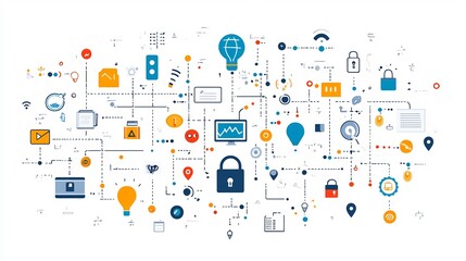 Wall Mural - Mind map the fundamentals of marketing covering branding advertising consumer behavior and digital strategies