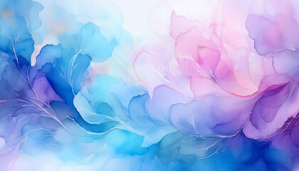 Abstract floral background creating a beautiful pastel color palette with its blue and pink colors